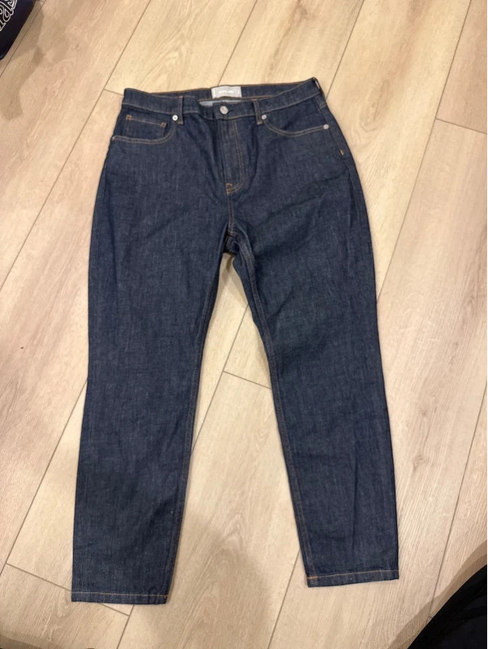 Everlane Women’s Dark Indigo Jeans Ankle Straight Leg Raw Denim